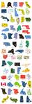 MAP Small State and Provinces Magnets